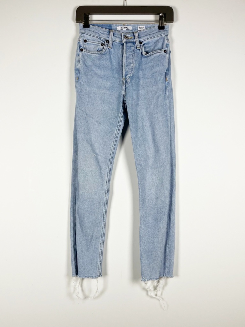 Re/Done Women's 90's High Rise Cotton Tencel Stretch Skinny Denim Jeans 24